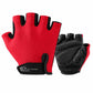Kids red half-finger cycling gloves, breathable half-finger cut with anti-slip palms.