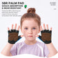 Kids half-finger bicycle gloves with padded shock-absorbing palms, black