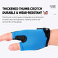 Kids half-finger bicycle gloves with reinforced thumb crotch area, blue