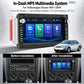 In-dash MP5 multimedia stereo with 7-inch touchscreen, side brackets, and knobs