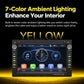 Car stereo head unit with seven-color ambient lighting effect (yellow)