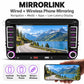 Car MP5 player with MirrorLink and phone mirroring options shown on the screen