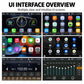 Car MP5 multimedia head unit interface overview with apps and sound settings