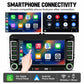 MP5 player stereo with smartphone connectivity display and touch screen interface