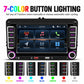 8-inch in-dash MP5 car stereo with multicolor button lighting and menu display