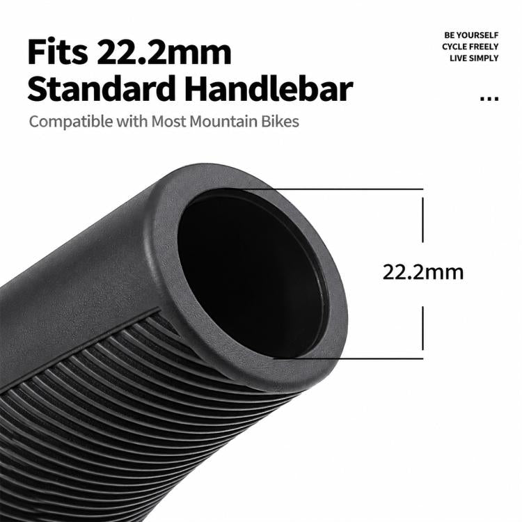 Black 22.2mm handlebar grip sleeve with non-slip textured surface