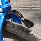 Black front fork mount bracket clamped near the front wheel on a bike