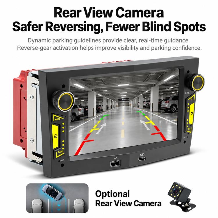 Car MP5 player rear view camera screen with parking guide lines