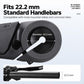 Bicycle thumb bar ends with ergonomic rest, fits 22.2 mm handlebars, 1 pair.