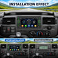 In-dash MP5 player installed in vehicle dashboard with side volume knobs