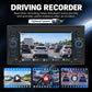 In-dash MP5 player screen showing driving recorder interface and camera playback