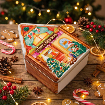 Tinplate Storage Boxes Biscuit Boxes Candy Boxes Gift Boxes, Christmas Tree, Snowman