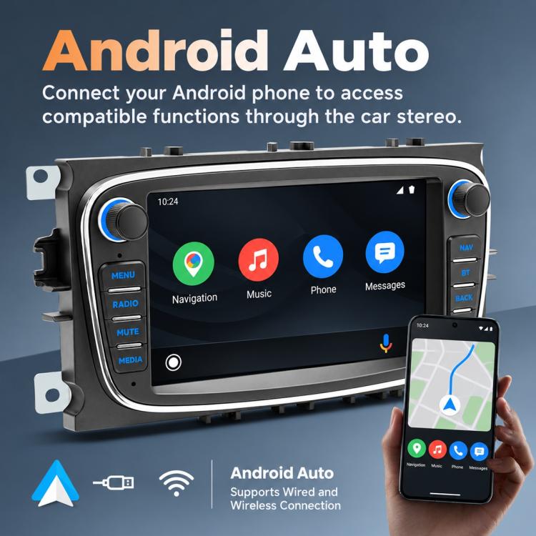 7 inch Car MP5 Player Wireless CarPlay/Android Auto Bluetooth HD Display for Ford Focus, For Ford Focus