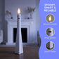 Single white ghost-shaped LED flameless candle with black face, drape body