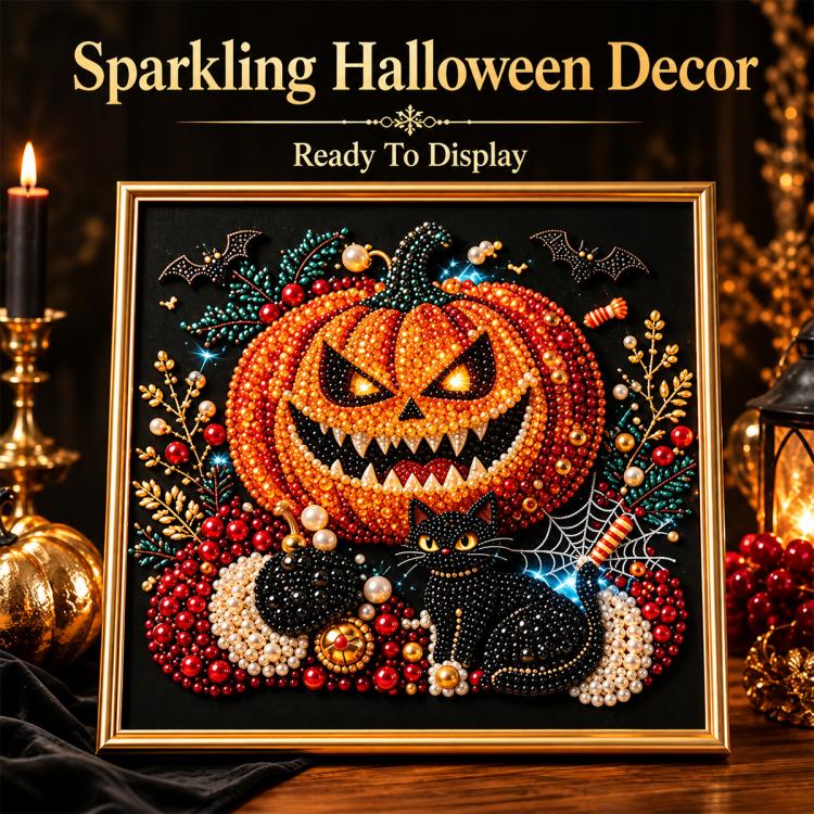 Dark Halloween Diamond Painting Kit, 20cm  Frameless, 30cm Frameless, 20cm With Frame, 30cm With Frame