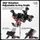 Adjustable bike phone mount with 360-degree rotation arm and phone cradle, black with red plate.