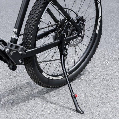 Aluminum mountain bike side kickstand with black rubber foot pad for rear frame
