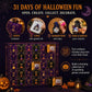 Halloween gnome diamond painting advent calendar instructions with numbered countdown grid