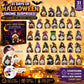 Diamond art advent calendar showing 31 Halloween gnome ornament designs and numbered countdown