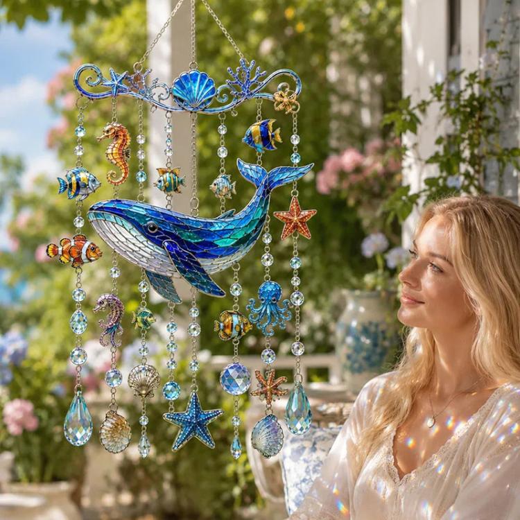Ocean Acrylic Pendant Sparkling Ocean Garden Ornaments, Acrylic