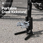 Black portable crank kickstand with silver mounting plate and extended support foot