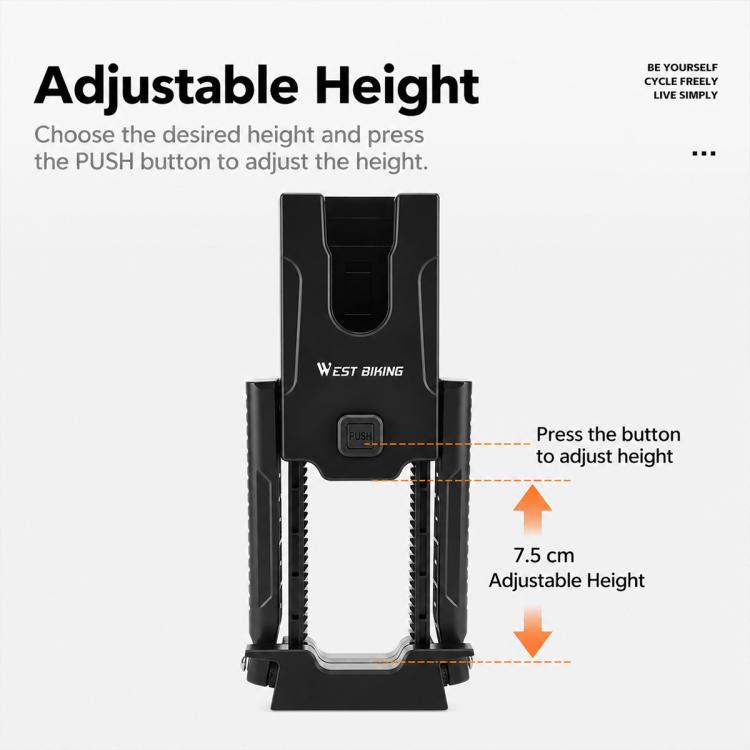 Black adjustable crank kickstand with push-button height adjustment posts