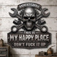 Happy Place Garage Wall Sign Wall-mounted Decorative Ornament, Wrought Iron, Acrylic