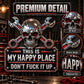 Happy Place Garage Wall Sign Wall-mounted Decorative Ornament, Wrought Iron, Acrylic