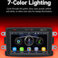 7-inch car MP5 player with dark touchscreen, power and volume buttons, and app-style icons