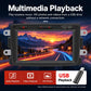 Car MP5 player displaying a media playback screen with USB playback icons