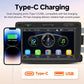 Car MP5 head unit with touchscreen and Type-C and USB charging icons