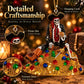 Pirate skeleton ornament with black tricorn hat, red beads, and ornate jeweled base