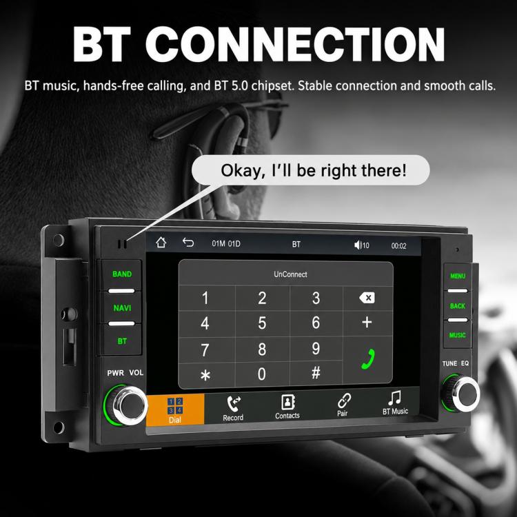 Car MP5 receiver with Bluetooth keypad screen for hands-free calling