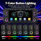 7-inch car MP5 player with multi-color button backlighting and controls