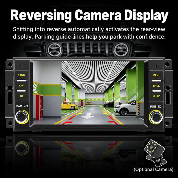 7-inch car MP5 player reversing camera display with parking guide lines