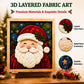 DIY Christmas Fabric Art Painting Kit, 20cm With Frame