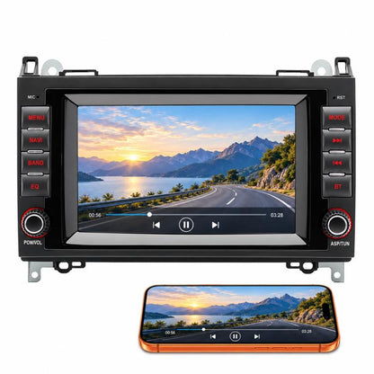 7-inch car MP5 player head unit with large touchscreen display and side control panels