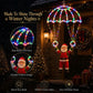 Color-changing LED Santa parachute pendant light with rainbow dome and rings