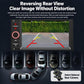 Car MP5 player touchscreen showing reversing camera view with parking guidelines