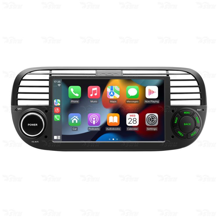 7-inch in-dash car MP5 player receiver with touchscreen, power and volume knobs, black