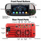 Car MP5 player front panel with microphone, touchscreen, and back/next track controls