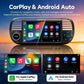 7-inch in-dash car MP5 player receiver with large touchscreen and side control dial, black