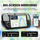 7-inch in-dash car MP5 player with touchscreen, mic port, and rotary volume knob, black