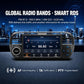 Car MP5 player head unit with 7-inch touchscreen showing radio interface, black