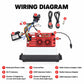 Car MP5 player wiring diagram with connectors and power cable