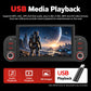 Car MP5 head unit with media playback screen and USB drive for playback