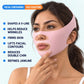 Pink face-sculpting mask with contoured panels around jaw and cheeks