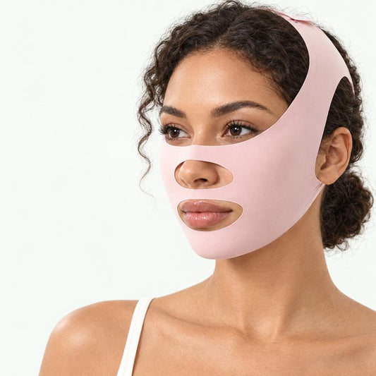 Face-slimming Lifting Bandage and Wrinkle Reduction Shaping Face Mask, Pink No Print Type, Black Gold Single Layer Type, Black Gold Double Layer Type