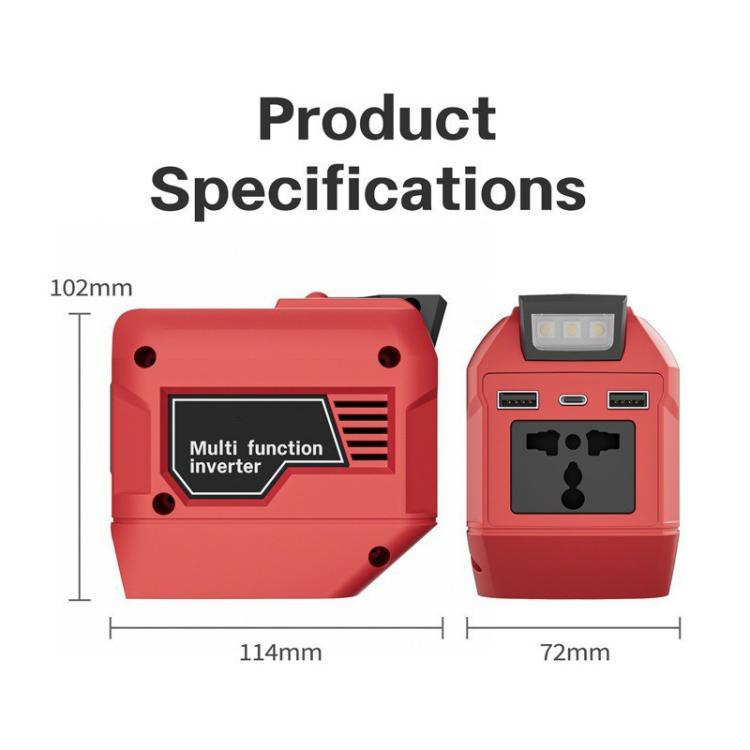 M7200 250W Portable Power Inverter, Multifunctional Battery Powered Inverter