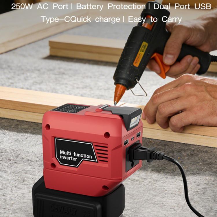 M7200 250W Portable Power Inverter, Multifunctional Battery Powered Inverter